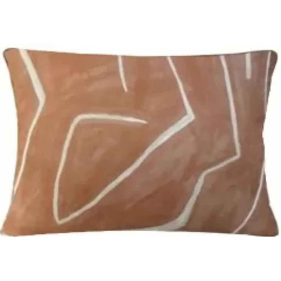 Graffito Salmon Cream 14 x 20 in Pillow