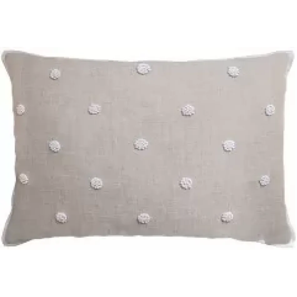 French Knot Embroidery Flax 14 x 20 in Pillow