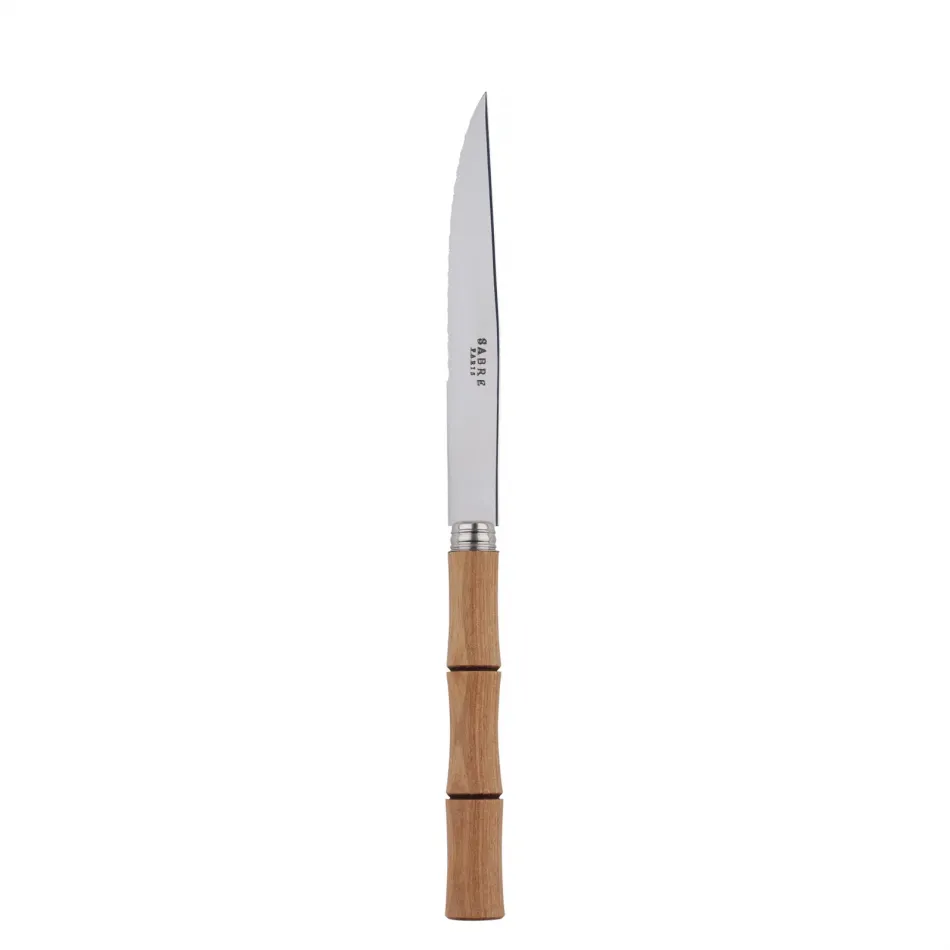 Bamboo Light Wood Steak Knife 9"