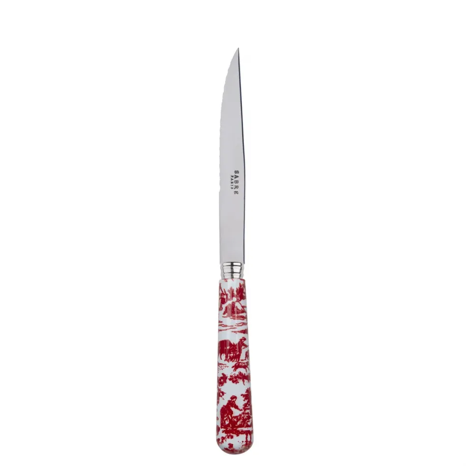 Toile De Jouy Red Steak Knife 9"