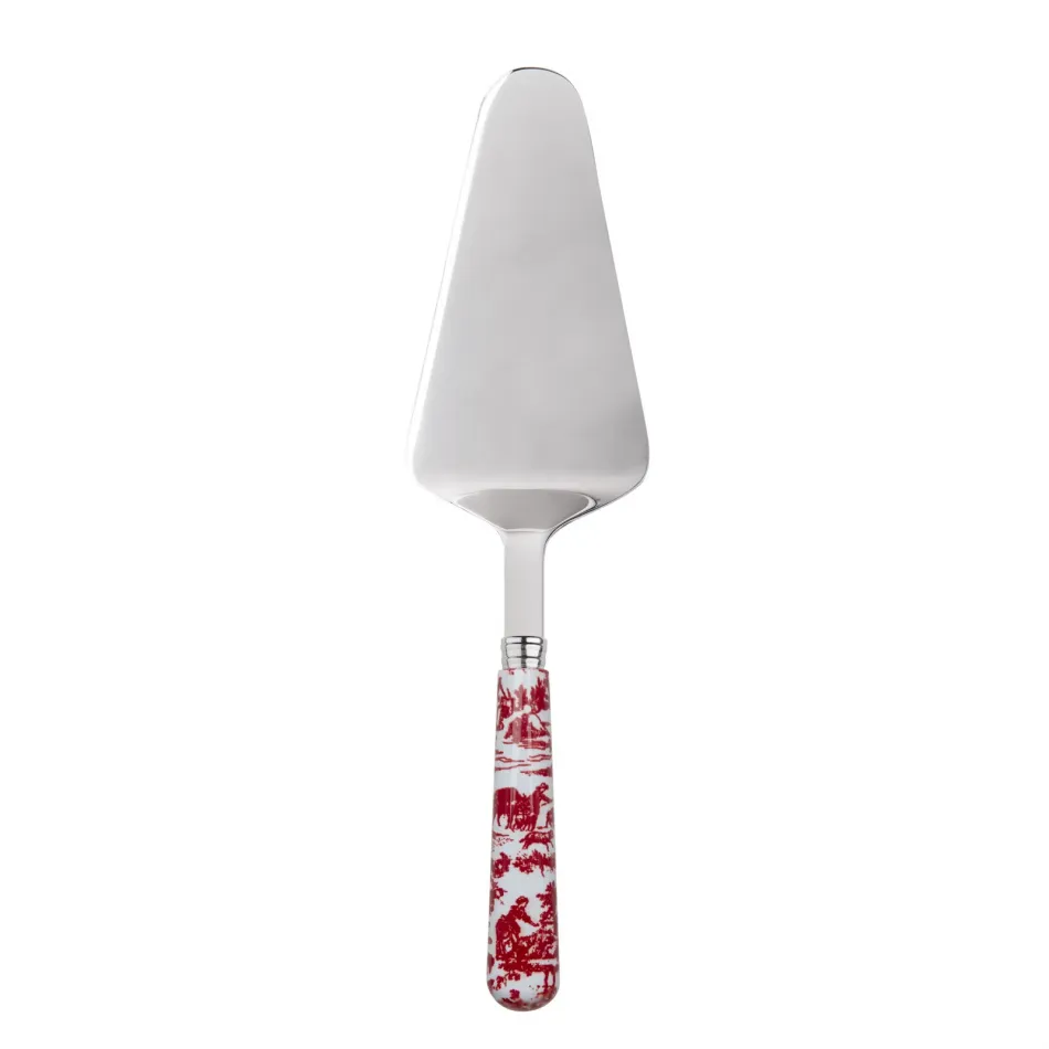 Toile De Jouy Red Tart Slicer 10"