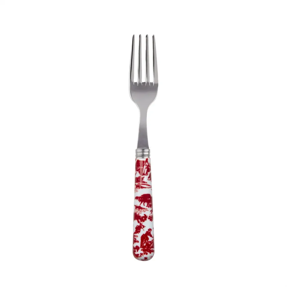 Toile De Jouy Red Cake Fork 6.5"