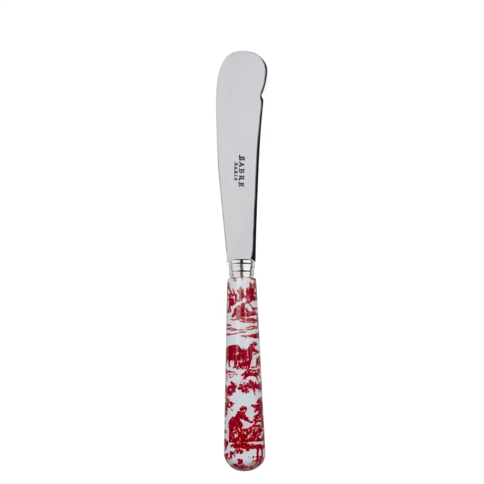 Toile De Jouy Red Butter Knife 7.75"