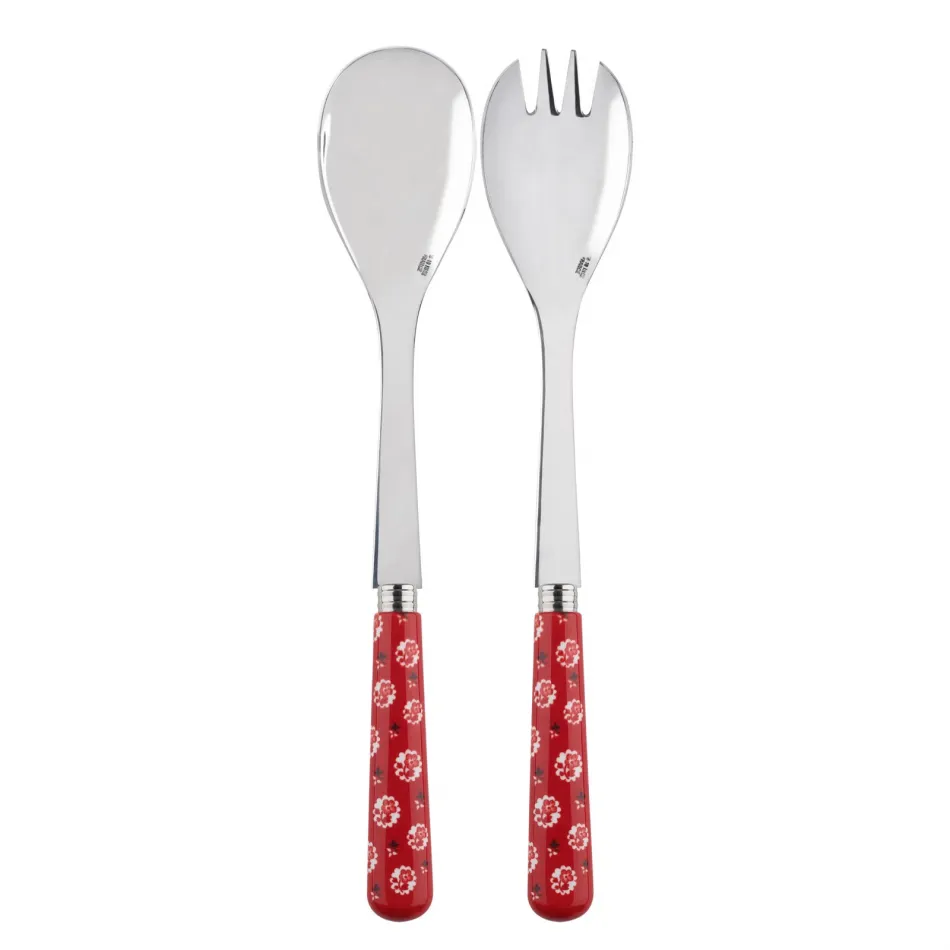 Provencal Red 2-Pc Salad Serving Set 10.25" (Fork, Spoon)