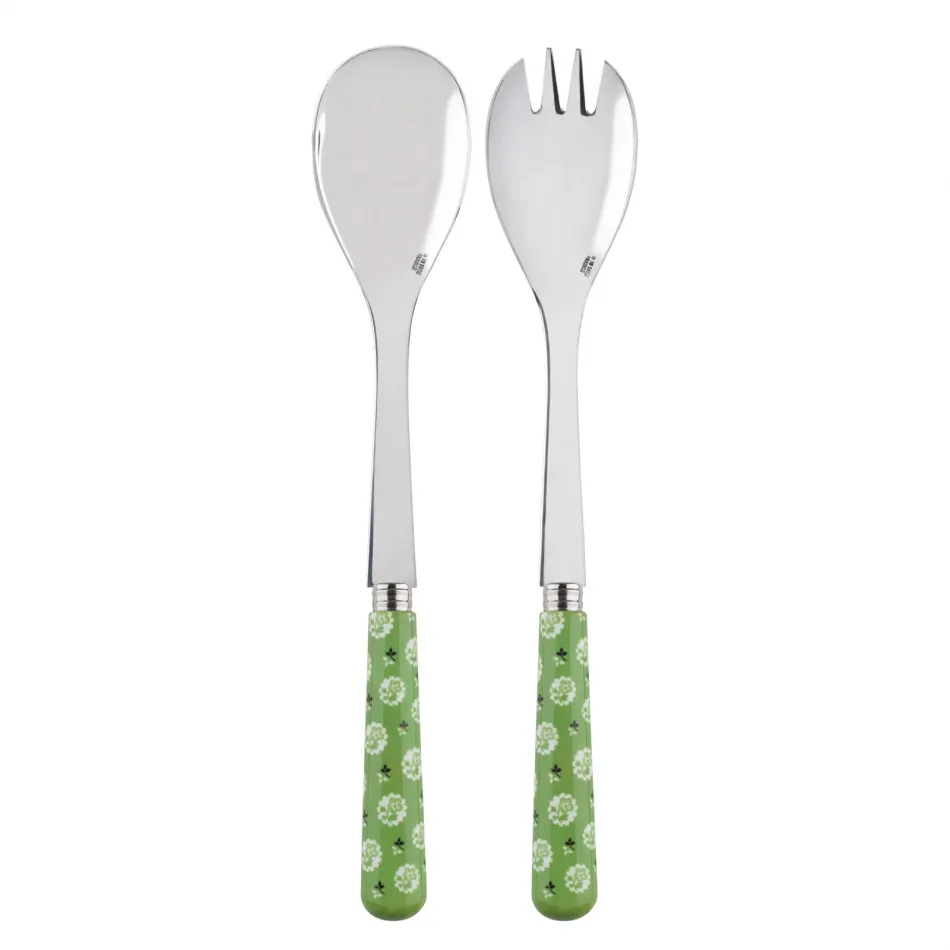 Provencal Garden Green 2-Pc Salad Serving Set 10.25" (Fork, Spoon)