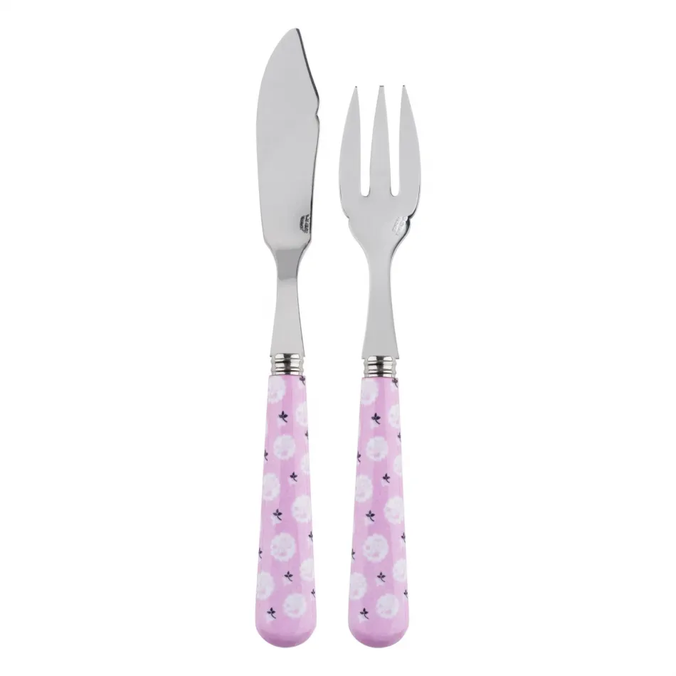 Provencal Pink Fish Set 8.25" (Knife, Fork)