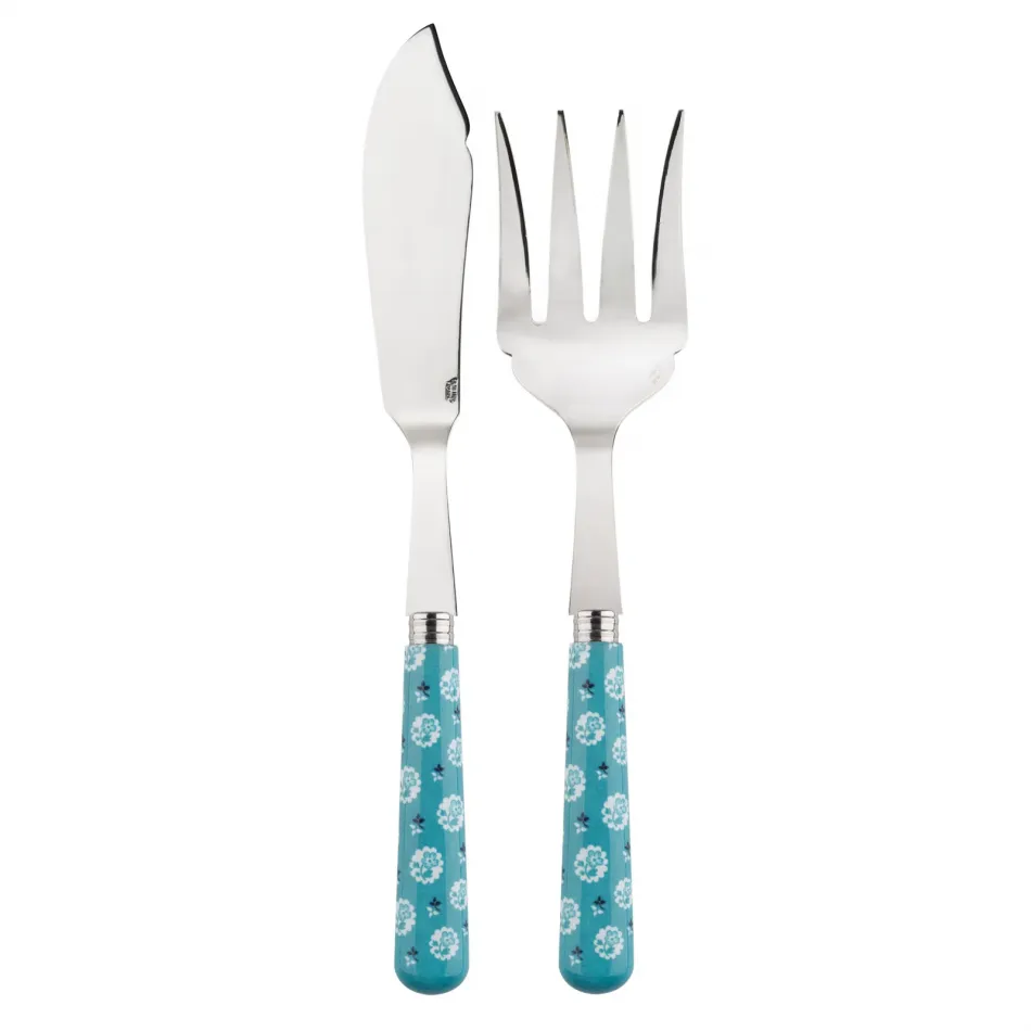 Provencal Turquoise 2-Pc Fish Serving Set 11" (Knife, Fork)