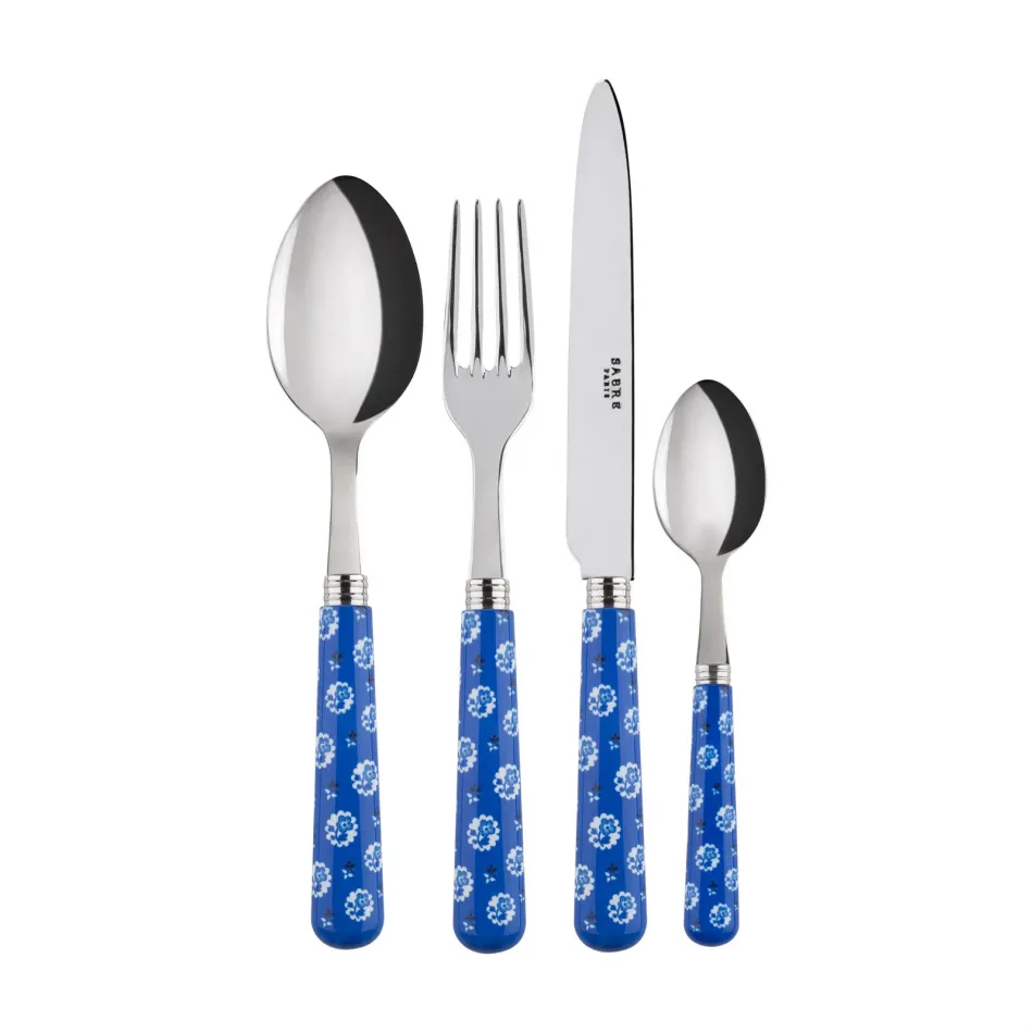 Provencal Lapis Blue 4-Pc Setting (Dinner Knife, Dinner Fork, Soup Spoon, Teaspoon)