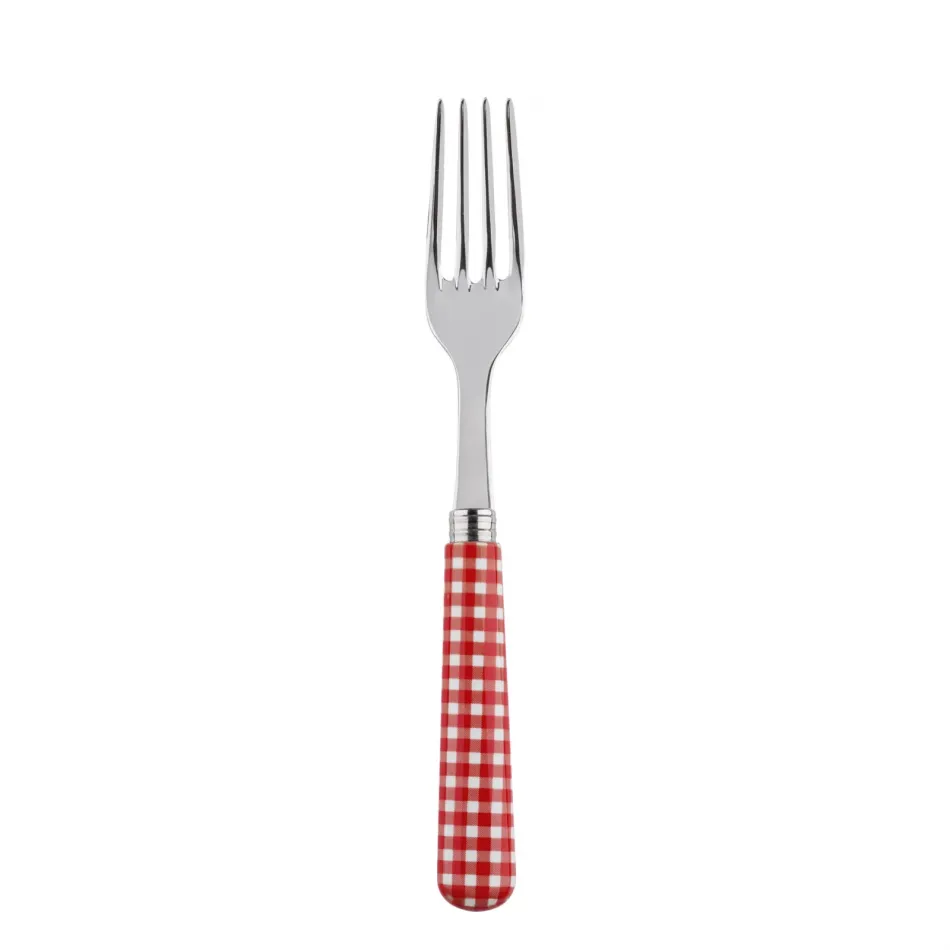 Gingham Red Dinner Fork 8.5"