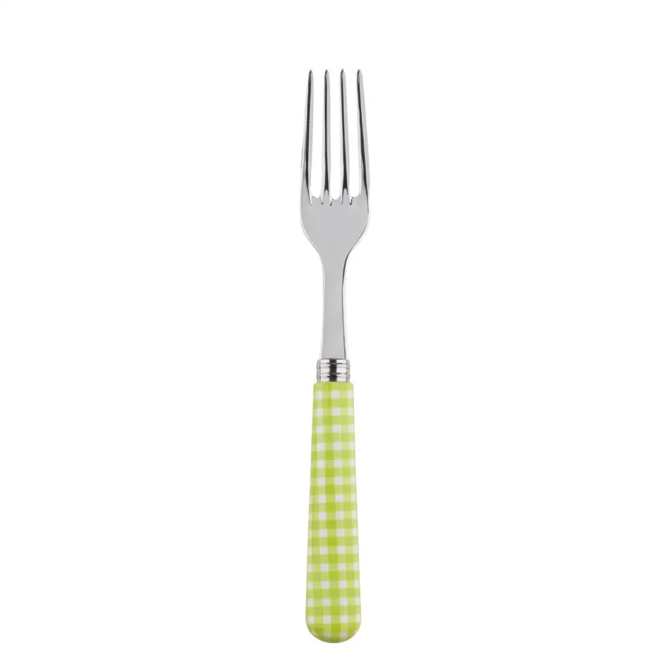 Gingham Lime Dinner Fork 8.5"