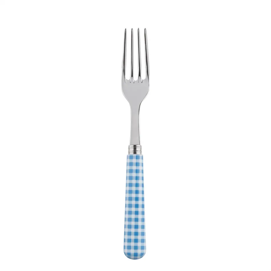 Gingham Light Blue Dinner Fork 8.5"