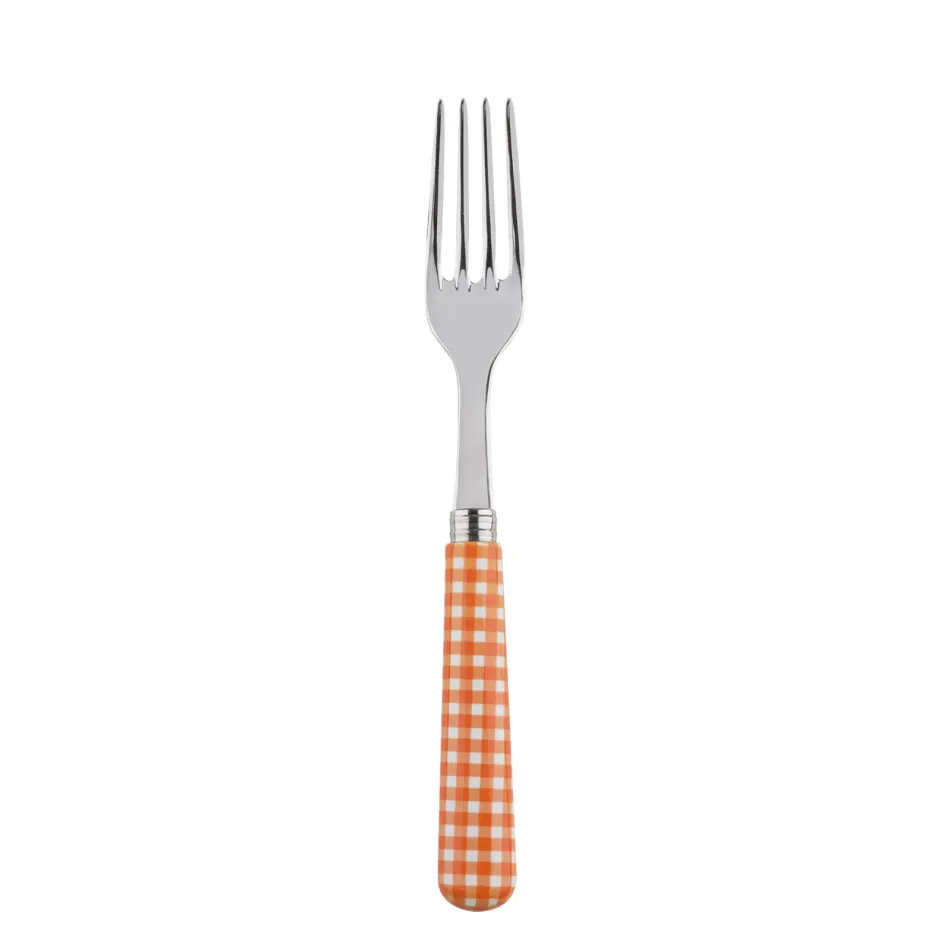 Gingham Orange Dinner Fork 8.5"