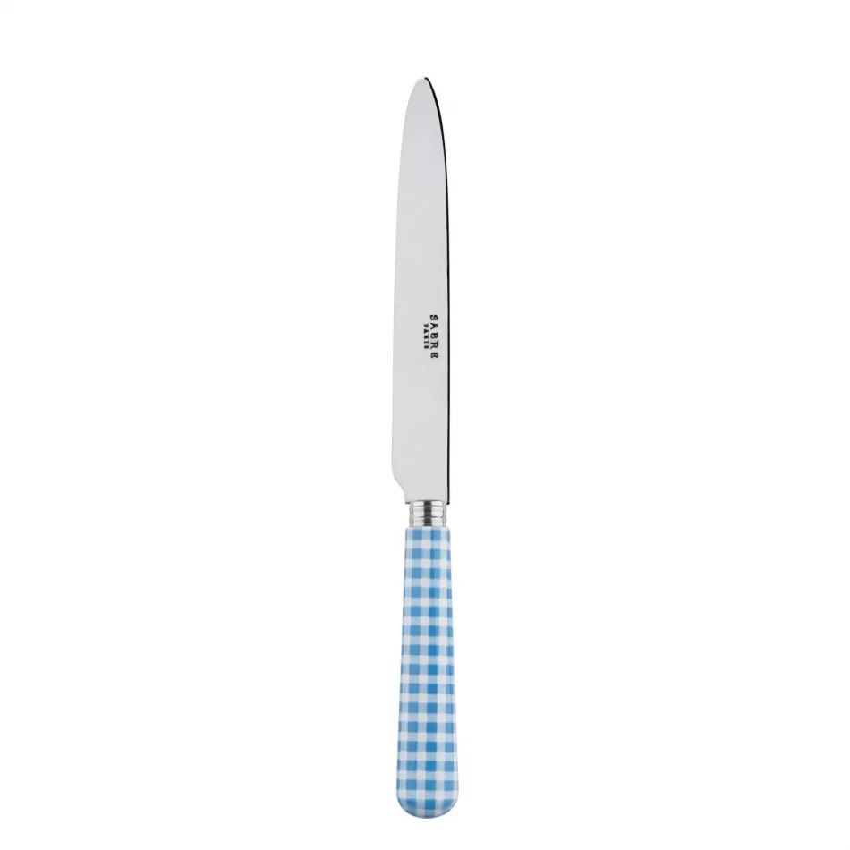 Gingham Light Blue Dinner Knife 9.25"