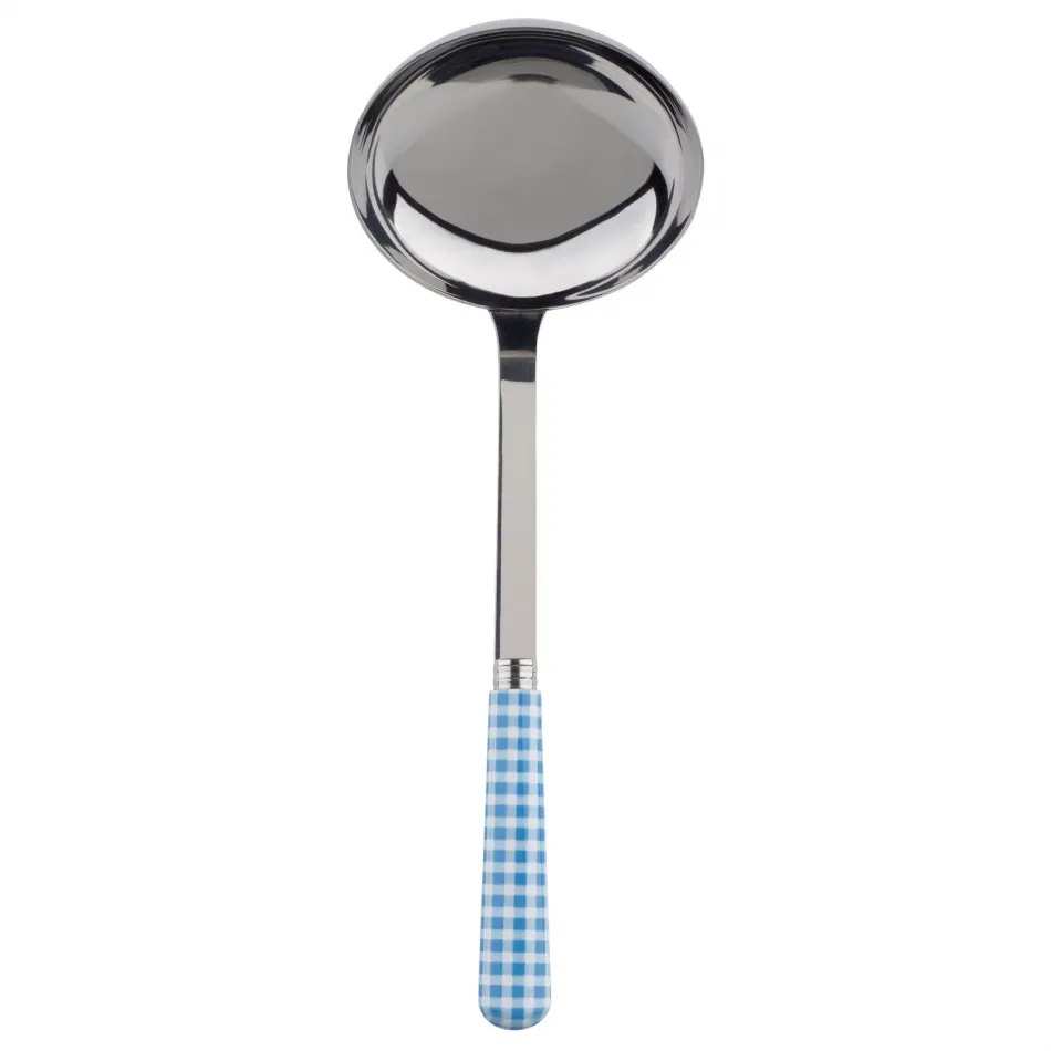 Gingham Light Blue Ladle 10.5"