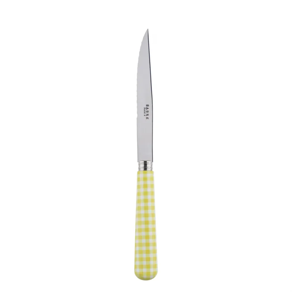 Gingham Yellow Steak Knife 9"