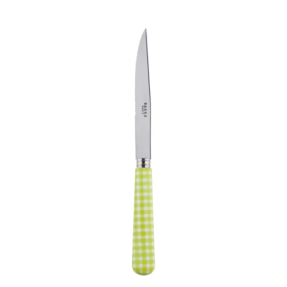 Gingham Lime Steak Knife 9"