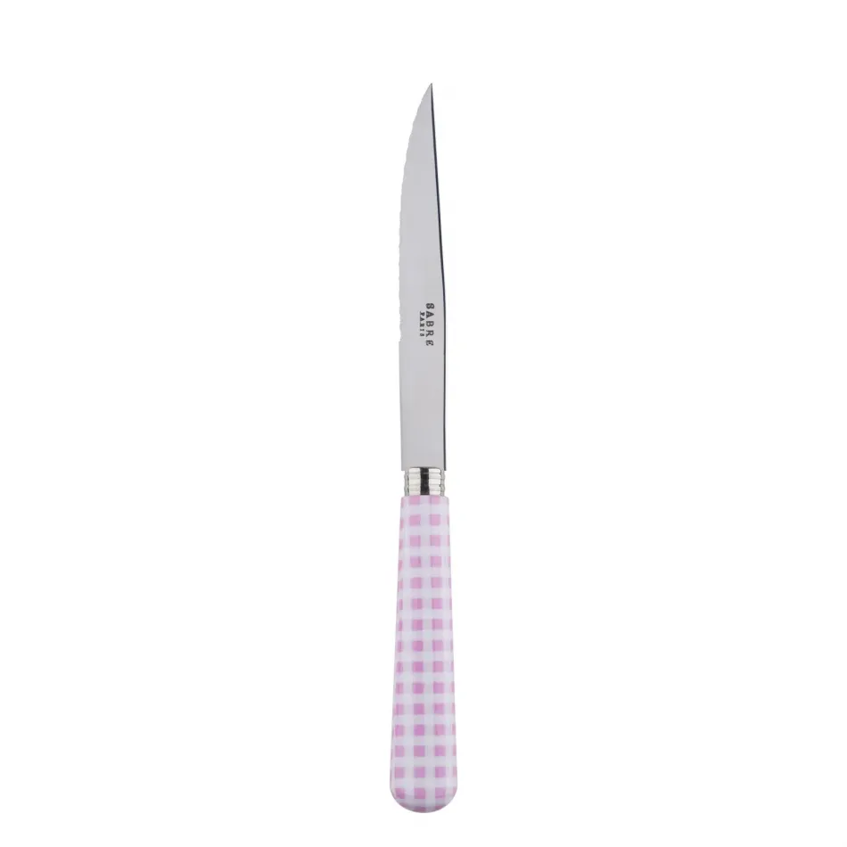 Gingham Pink Steak Knife 9"