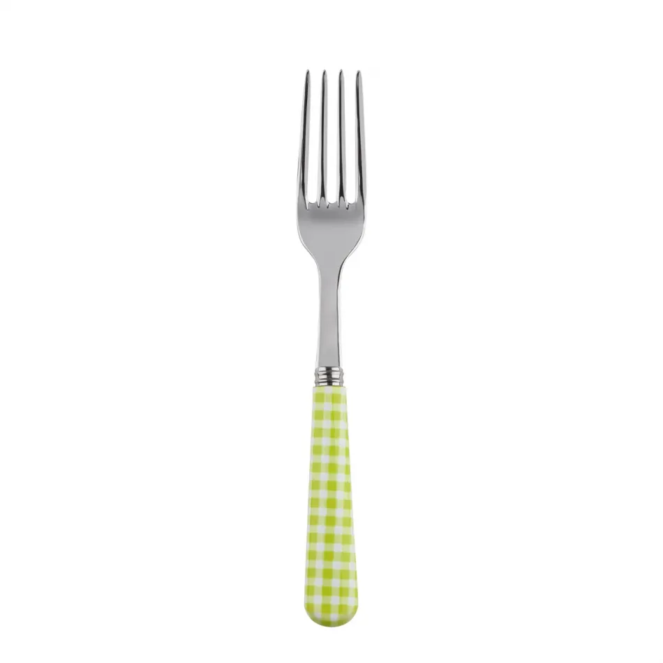 Gingham Lime Salad Fork 7.5"