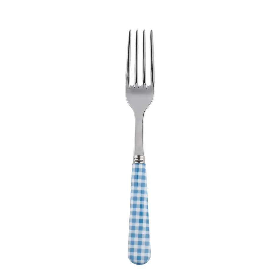 Gingham Light Blue Salad Fork 7.5"