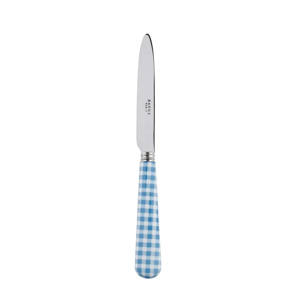 Gingham Light Blue Dessert Knife 8"