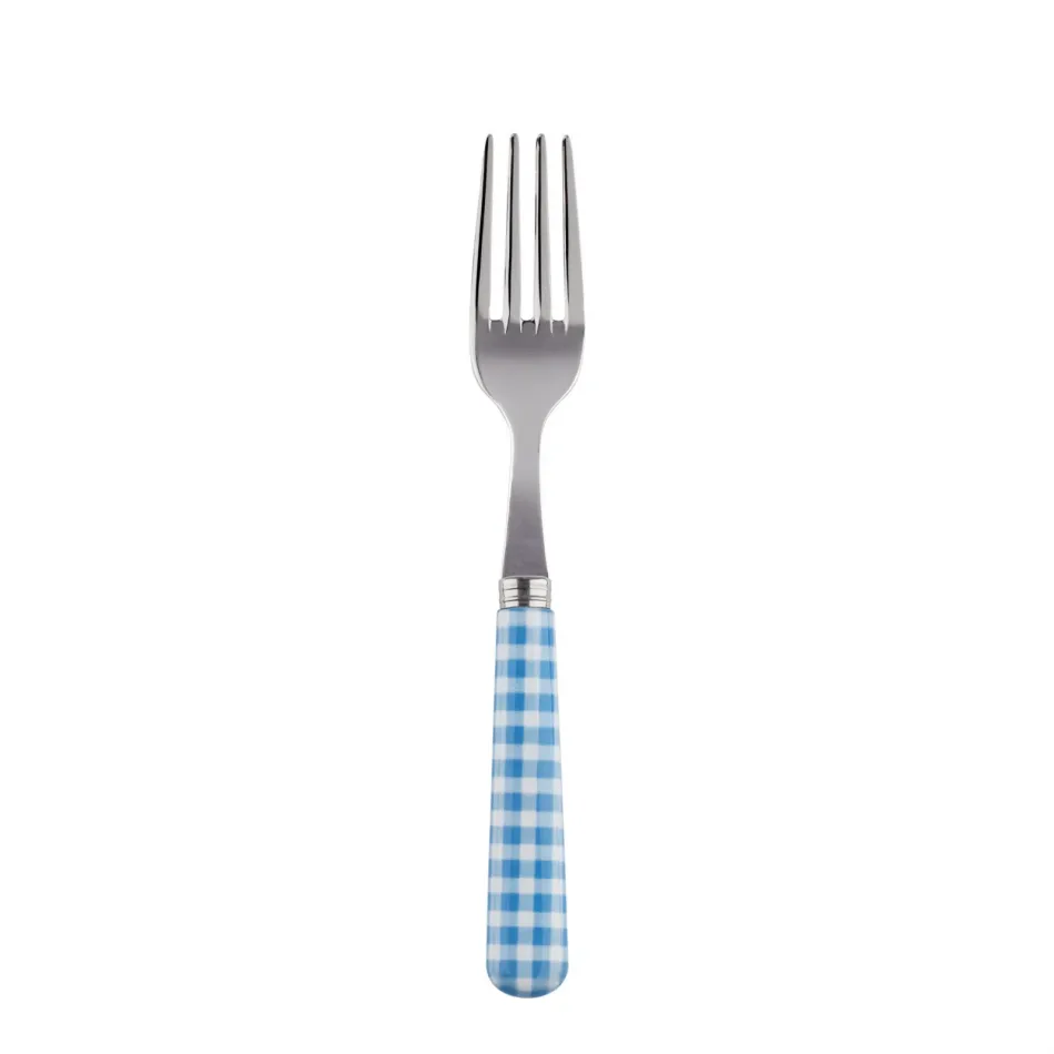 Gingham Light Blue Cake Fork 6.5"