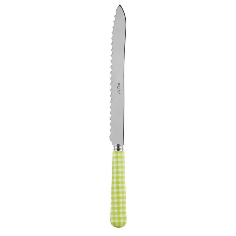 Gingham Lime Bread Knife 11"