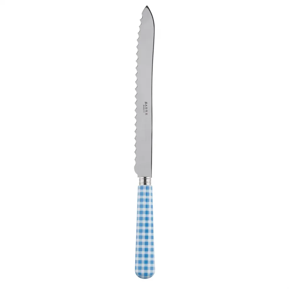 Gingham Light Blue Bread Knife 11"