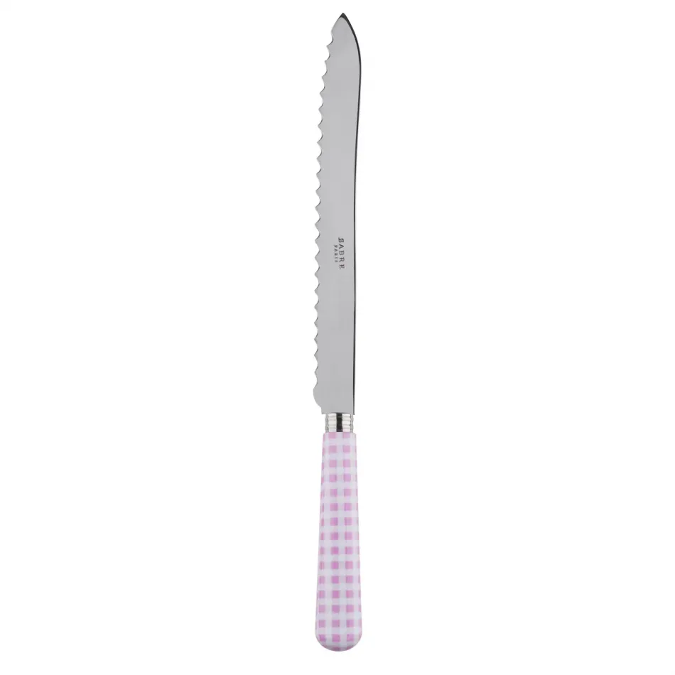 Gingham Pink Bread Knife 11"