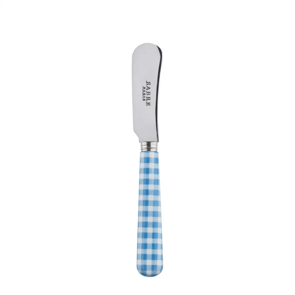 Gingham Light Blue Butter Spreader 5.5"