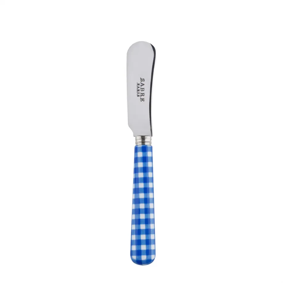 Gingham Lapis Blue Butter Spreader 5.5"