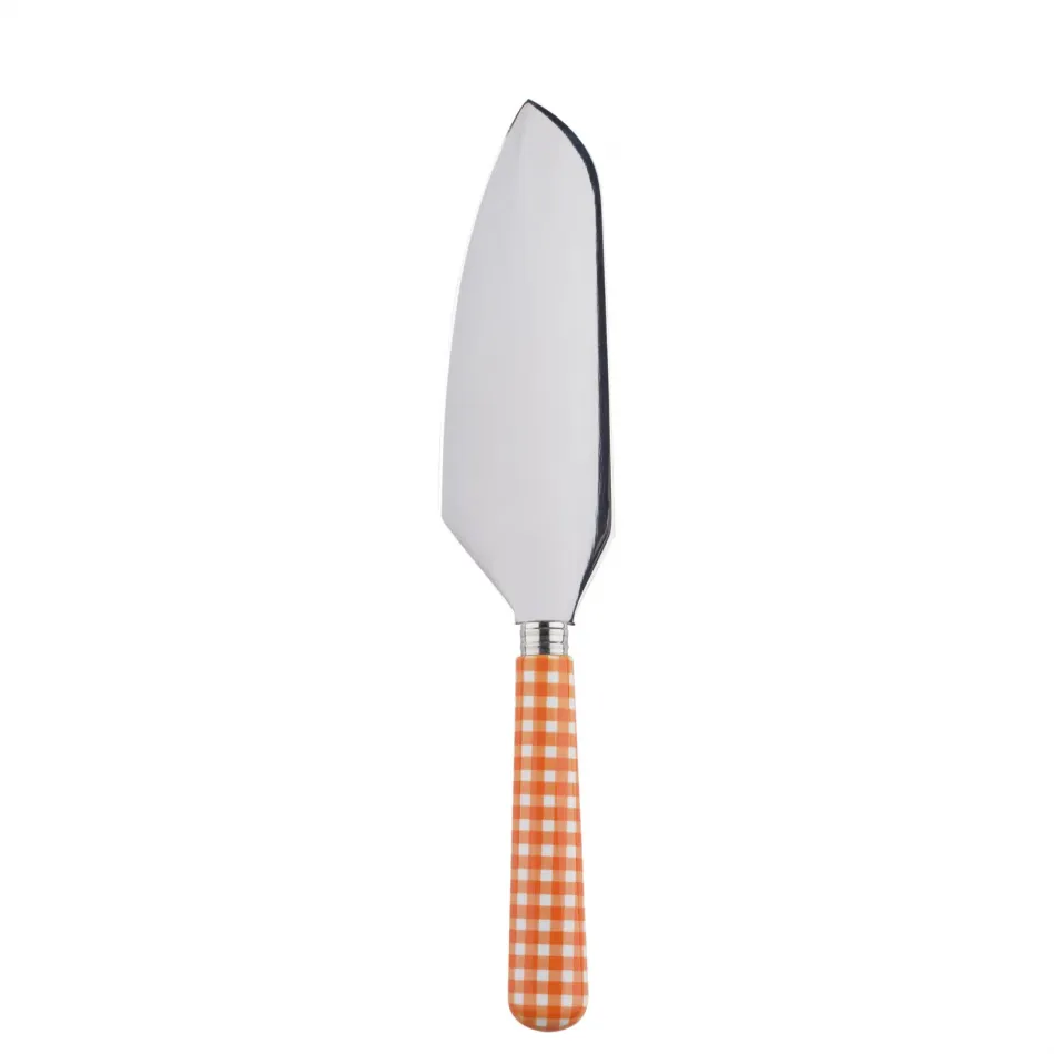 Gingham Orange Pie Server 10"