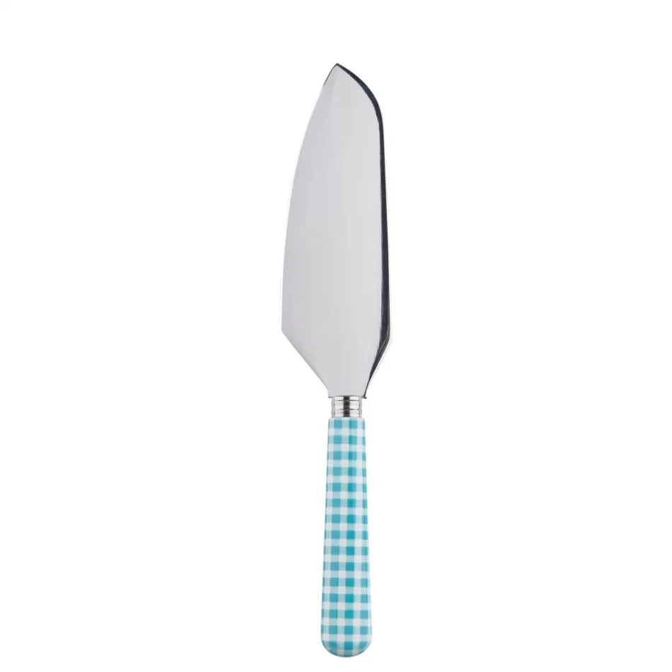 Gingham Turquoise Pie Server 10"