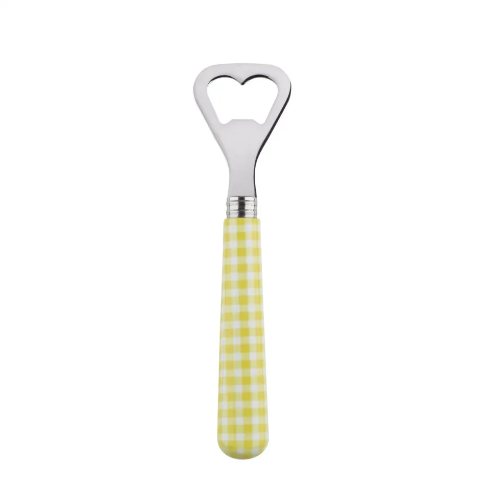 Gingham Yellow Bottle Opener 6.25"