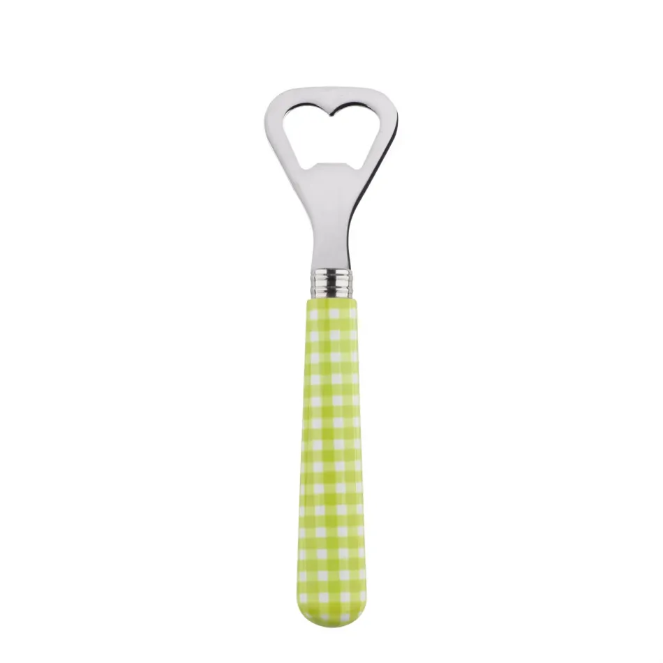 Gingham Lime Bottle Opener 6.25"