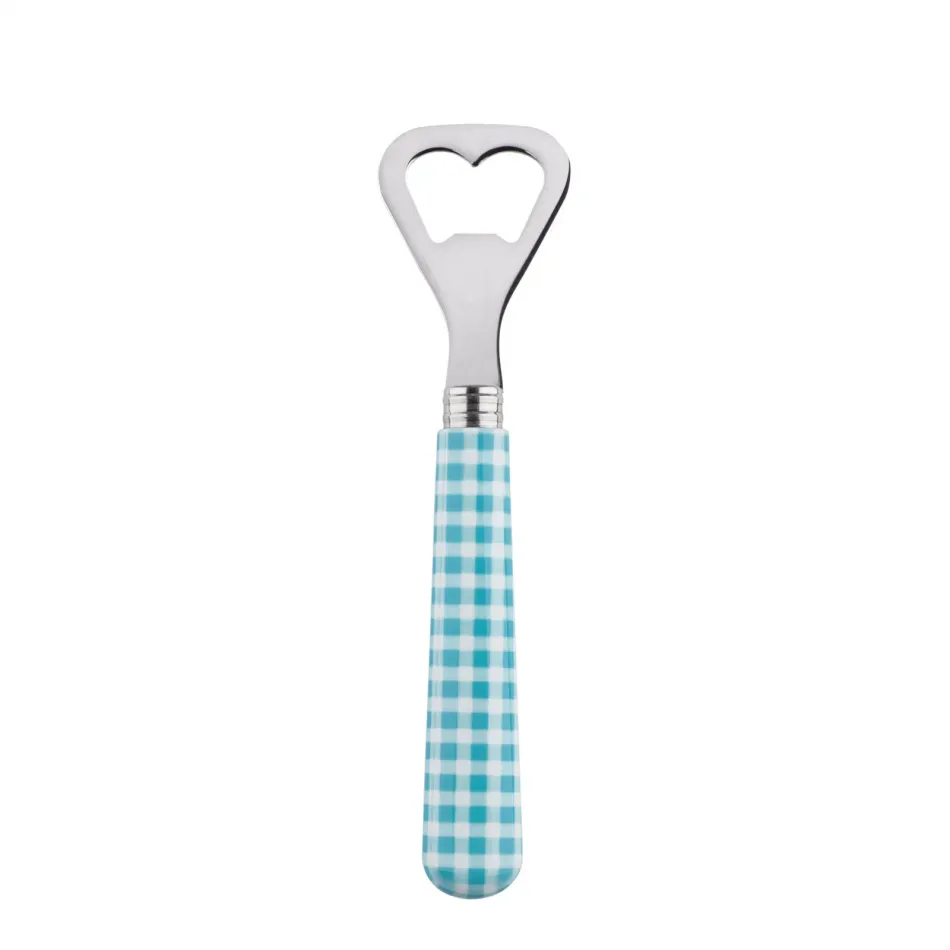 Gingham Turquoise Bottle Opener 6.25"