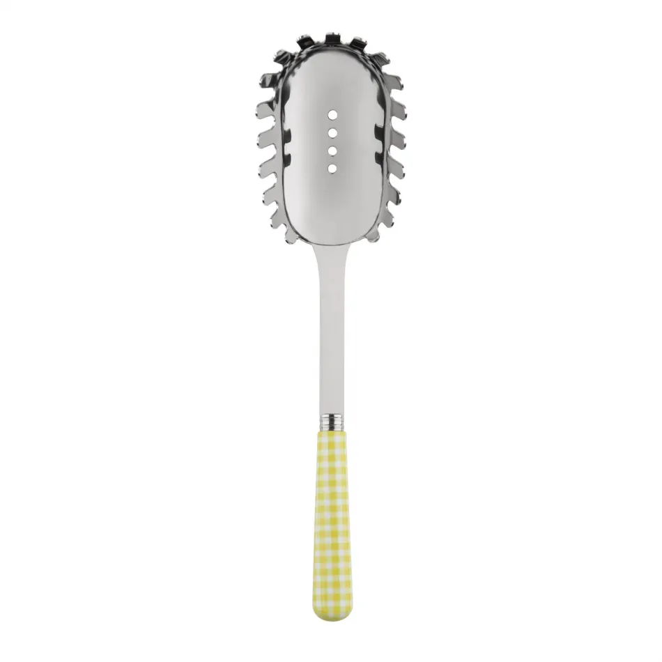 Gingham Yellow Spaghetti Spoon 10.5"