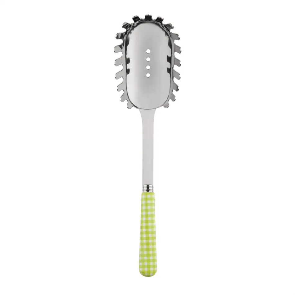 Gingham Lime Spaghetti Spoon 10.5"