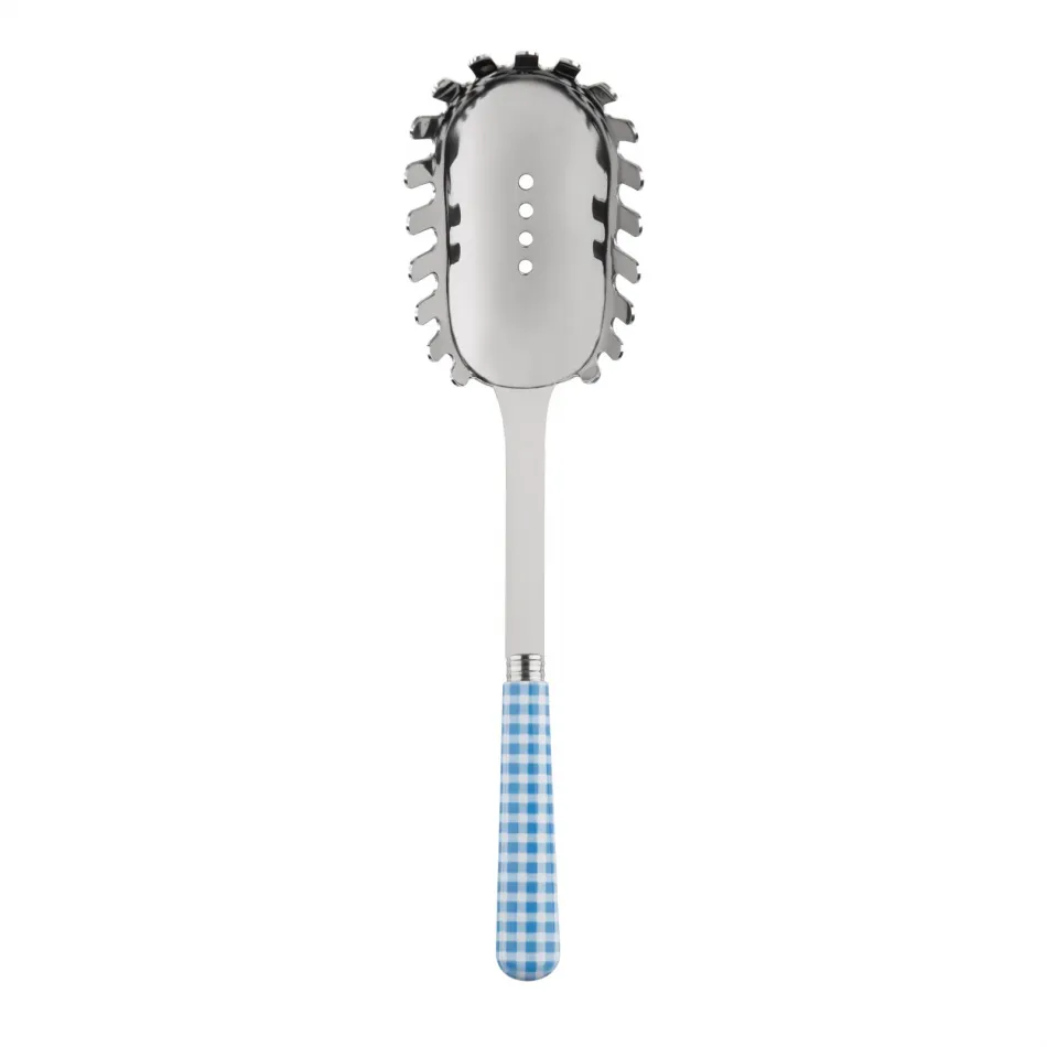 Gingham Light Blue Spaghetti Spoon 10.5"