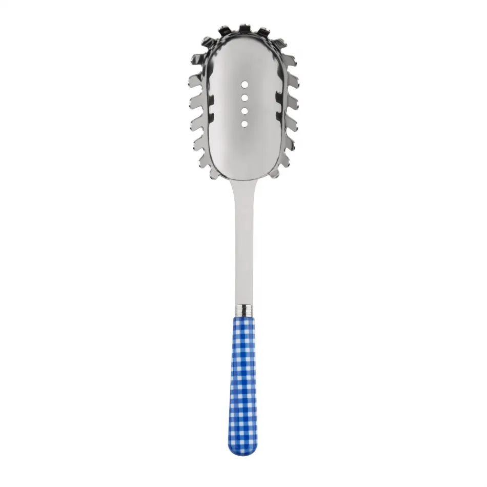 Gingham Lapis Blue Spaghetti Spoon 10.5"