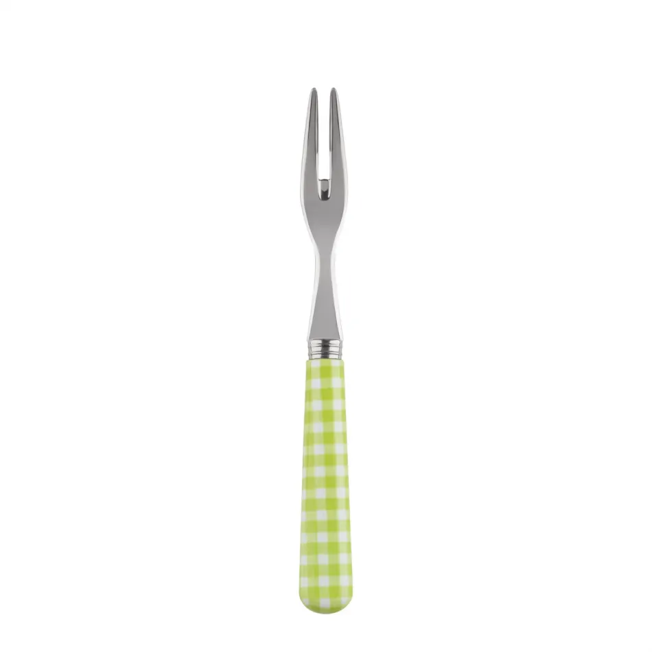 Gingham Lime Cocktail Fork 5.75"