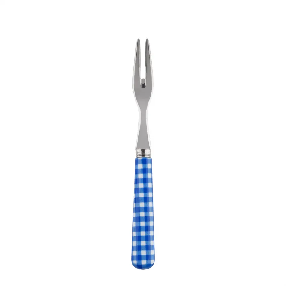 Gingham Lapis Blue Cocktail Fork 5.75"