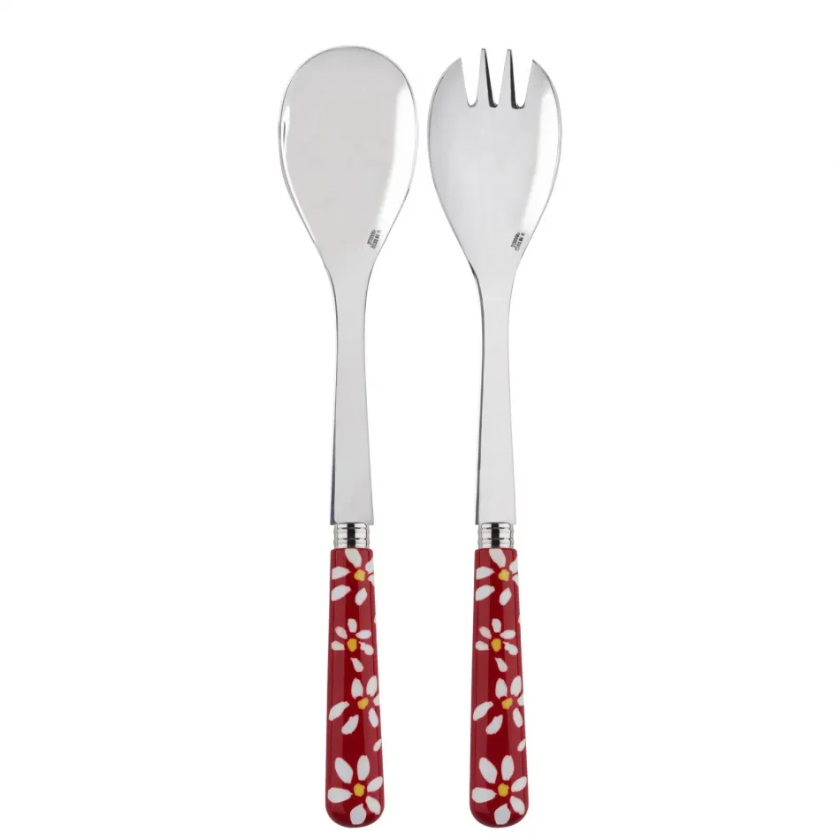 Daisy Red 2-Pc Salad Serving Set 10.25" (Fork, Spoon)