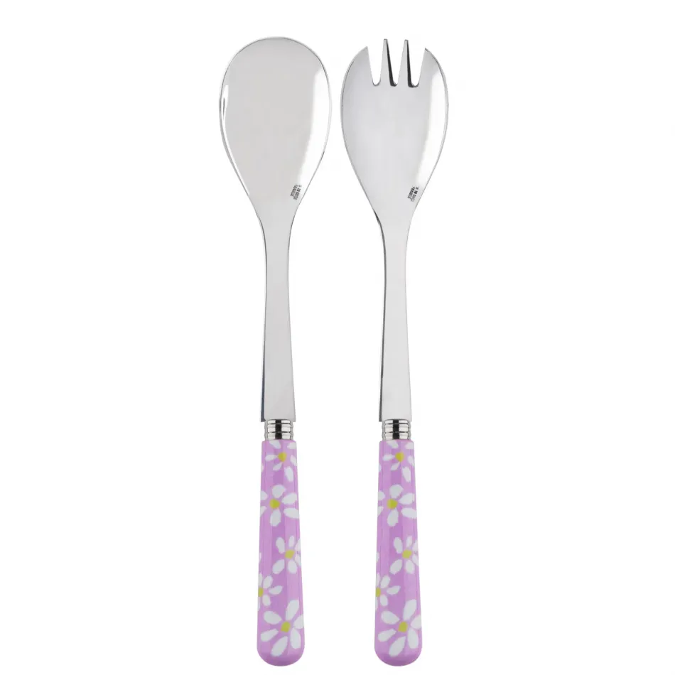 Daisy Pink 2-Pc Salad Serving Set 10.25" (Fork, Spoon)