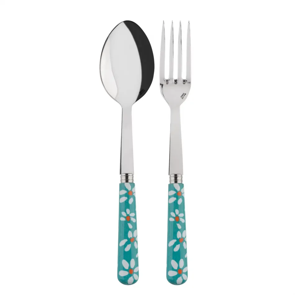 Daisy Turquoise 2-Pc Serving Set 10.25" (Fork, Spoon)