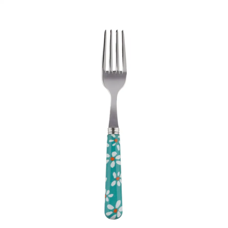 Daisy Turquoise Cake Fork 6.5"