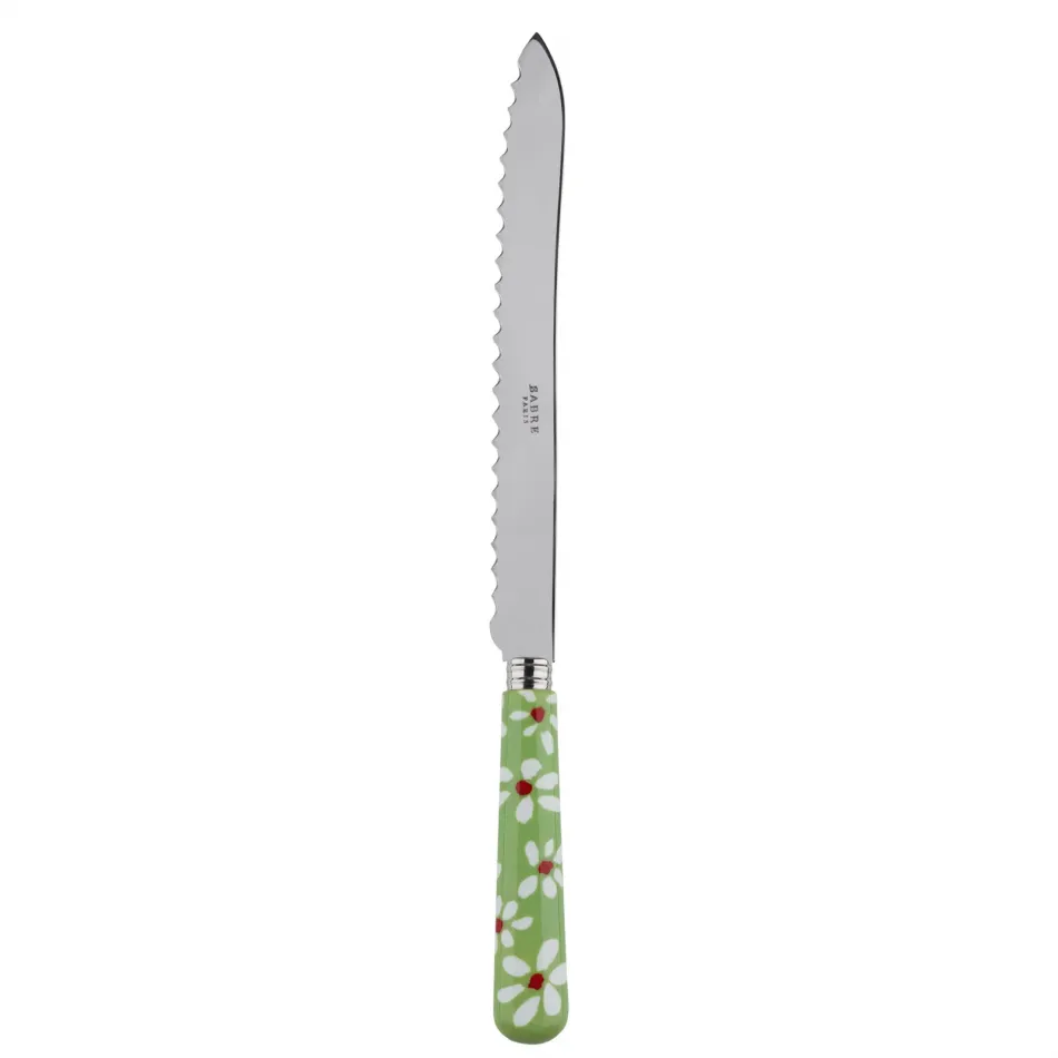 Daisy Garden Green Bread Knife 11"