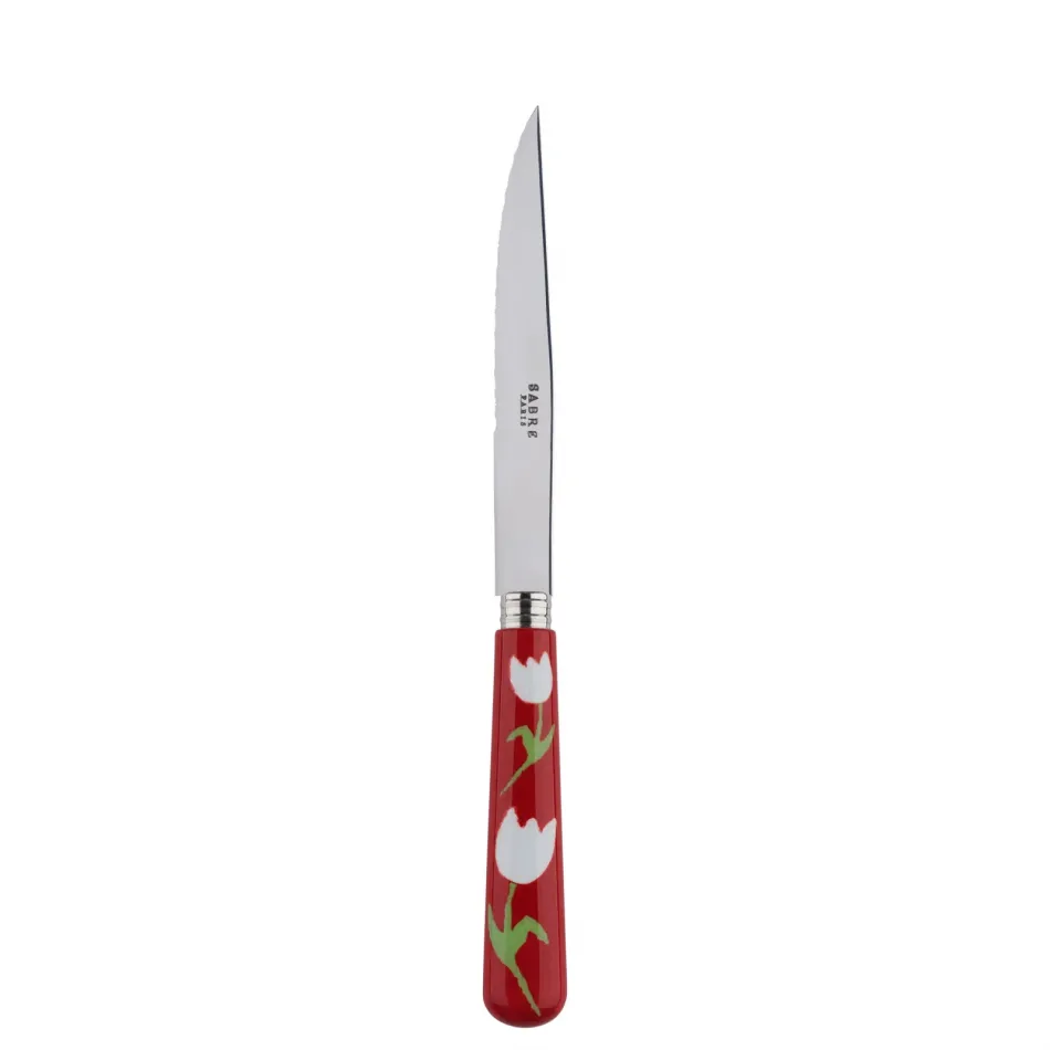 Tulip Red Steak Knife 9"