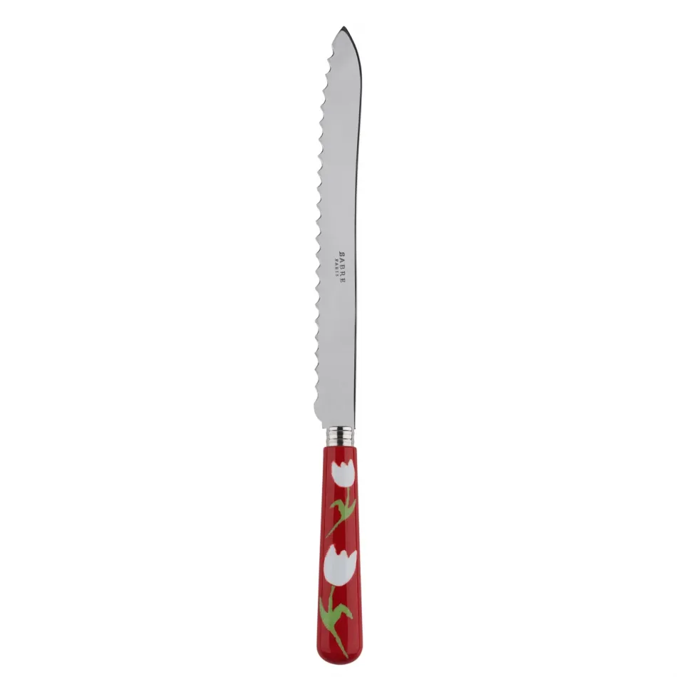 Tulip Red Bread Knife 11"