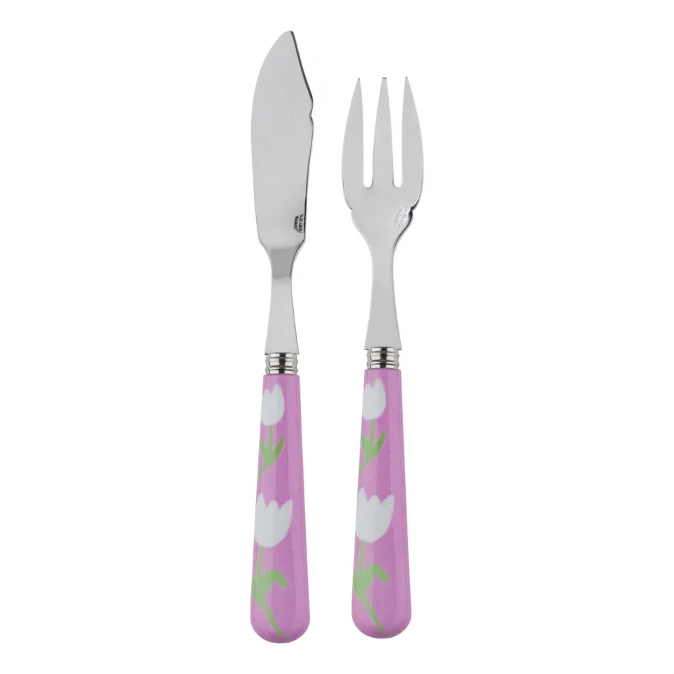 Tulip Pink Fish Set 8.25" (Knife, Fork)