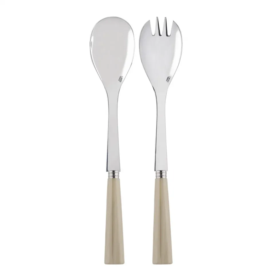 Nature Faux Horn 2-Pc Salad Serving Set 10.25" (Fork, Spoon)